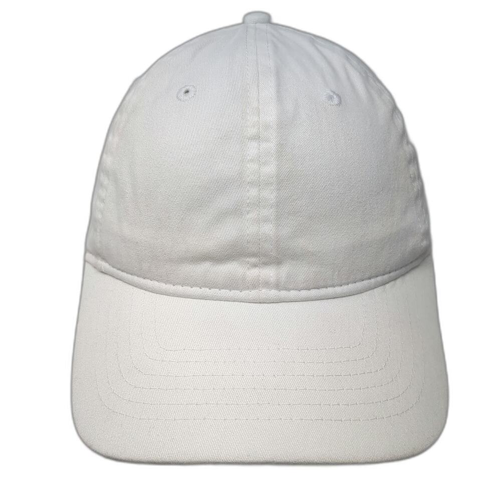 George Baseball Cap White One Size Slideback Adjustable Cotton Plain Blank Hat